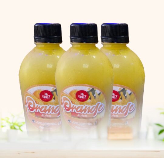 Bottle of fresh orange juice from Ujayzfood with vitamin C made in Asaba