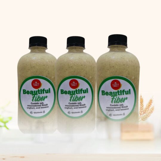 Fibre-rich smoothie from Ujayzfood in a 500ml bottle made fresh in Asaba